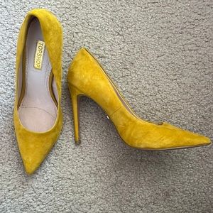 Yellow suede topshop stiletto heels size 7